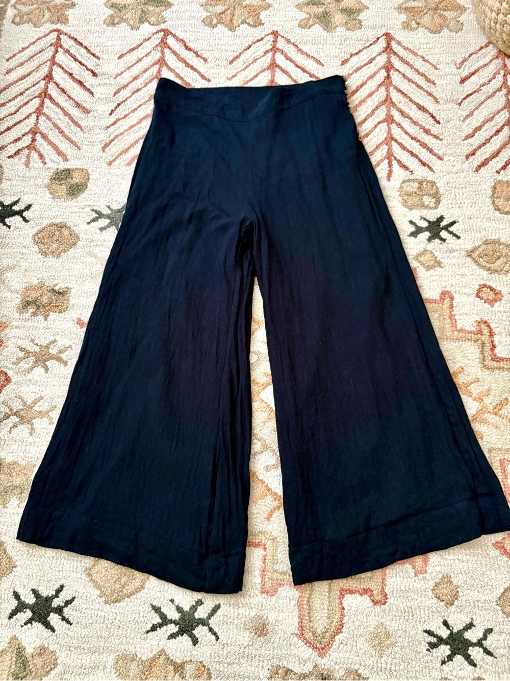 Free people linen blend black pant size small